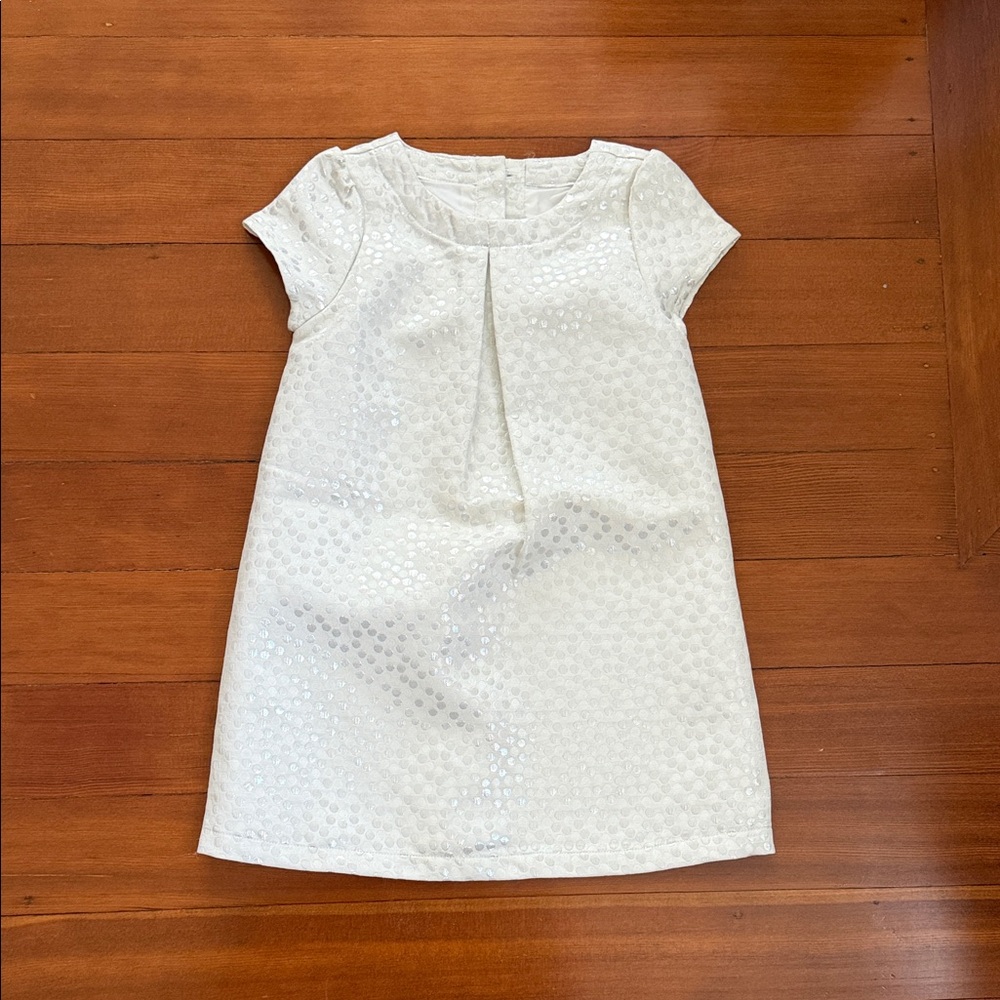 Crazy 8 White Sequin-Accent Short-Sleeve Formal Dress